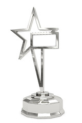 Image showing Silver star prize on pedestal