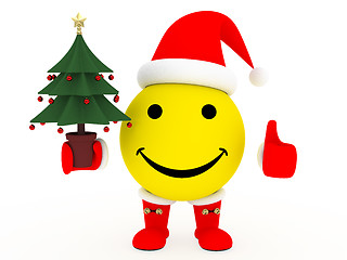 Image showing Happy face in Santa's costume