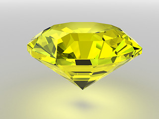 Image showing Yellow diamond rendered with soft shadows