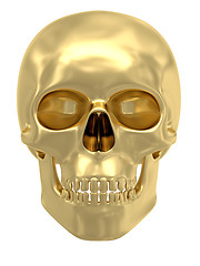 Image showing Golden skull isolated on white
