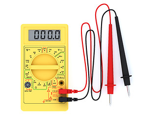 Image showing Digital multimeter on white background