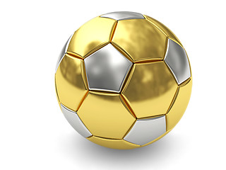 Image showing Gold soccer ball on white background