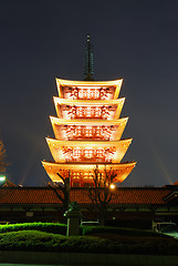 Image showing pagoda by night