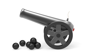 Image showing Cannon with black bombs