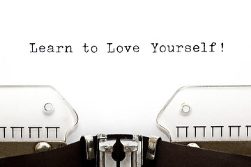 Image showing Typewriter Learn To Love Yourself