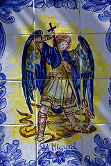 Image showing ceramics design of san miguel and the dragon 