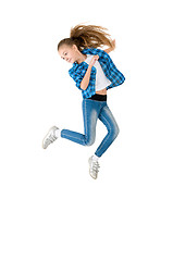 Image showing The girl in a jump