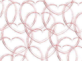 Image showing Sketched Hearts on White