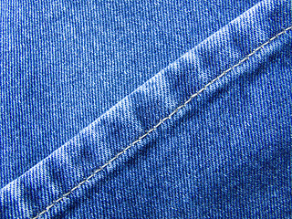 Image showing Blue denim diagonal