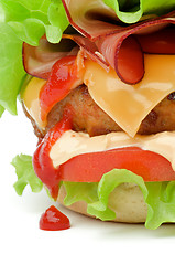 Image showing Hamburger with Bacon