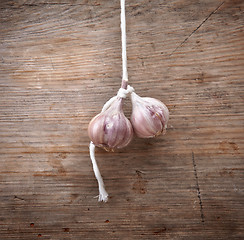 Image showing garlic hanging