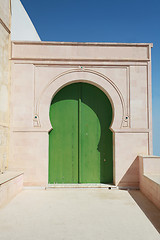 Image showing old green gate