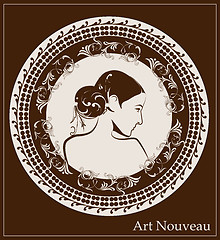 Image showing portrait of beautiful girl in art nouveau style