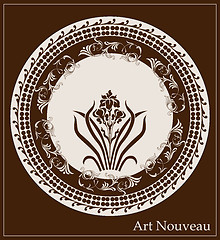 Image showing art nouveau design with iris flower