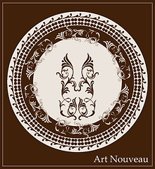 Image showing art nouveau design for decorative plate