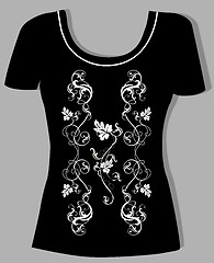 Image showing t-shirt design  with  vintage floral element