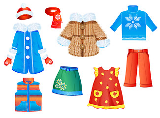 Image showing set of seasonal clothes for girls