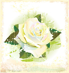Image showing vintage illustration of white rose