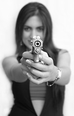 Image showing Poirtrait Of a Woman Pointing a Gun