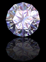 Image showing Diamond on glossy black background