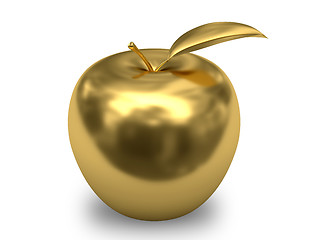 Image showing Golden apple on white background