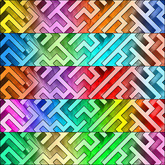 Image showing Set of colorful maze headers