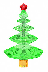 Image showing Christmas tree composed of colored gemstones isolated on white