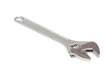 Image showing adjustable wrench over white