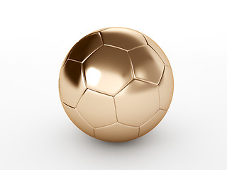 Image showing bronze soccer ball isolated on white background