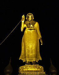 Image showing Standing Buddha in the dark