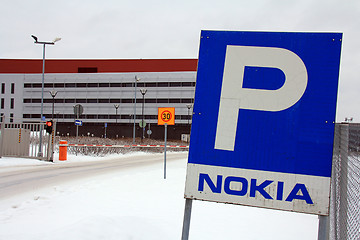 Image showing Closed Gate at Nokia Factory, Salo, Finland