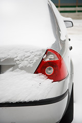 Image showing Car covered snow.