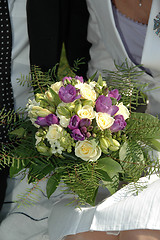 Image showing Couple and bouquet