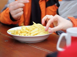 Image showing eating french fries