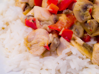 Image showing Jasmine rice with chicken