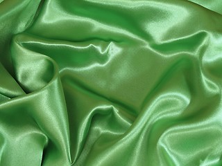 Image showing Green satin