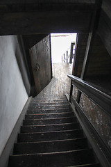 Image showing Nice wooden stairs