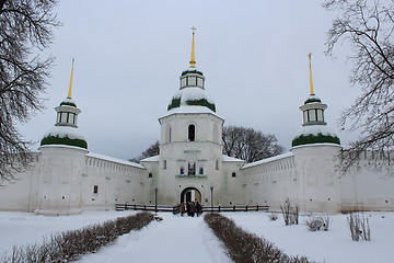 Image showing Architecture of a monastery in winter