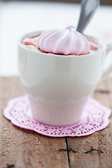 Image showing Hot chocolate and meringue