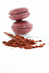 Image showing Cocoa powder and macaroons