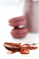 Image showing Cocoa powder and macaroons