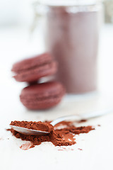 Image showing Cocoa powder and macaroons
