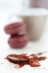 Image showing Cocoa powder and macaroons