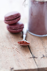 Image showing Cocoa powder and macaroons