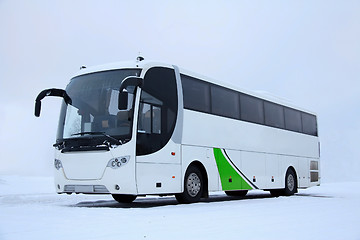 Image showing White Bus in Winter