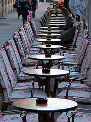 Image showing Empty bistro on streets of Zagreb, Croatia