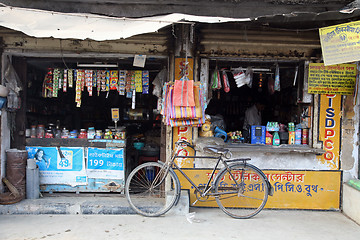 Image showing Old grocery store in a rural place in Kumrokhali, West Bengal, India