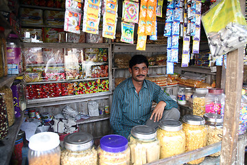 Image showing Old grocery store in a rural place in Kumrokhali, West Bengal, India