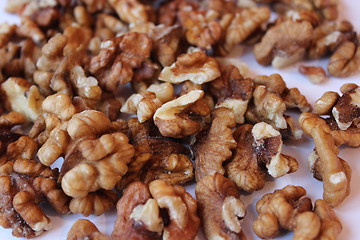 Image showing a heap of ripe seeds of walnuts