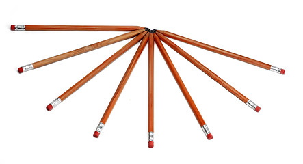 Image showing Wooden crayons star